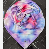 روسری نخی کاستوم قواره 140 دور چرخ دوز مزونی ست کیف یاسی