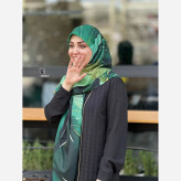 روسری طرح ضحا سایز 140 نخ کاستوم سیتو سبز خوش رنگ