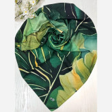 روسری طرح ضحا سایز 140 نخ کاستوم سیتو سبز خوش رنگ