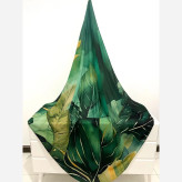 روسری طرح ضحا سایز 140 نخ کاستوم سیتو سبز خوش رنگ