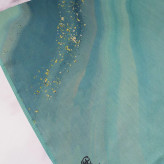 روسری زنانه طرح رزین صورتی یاسی طوسی نخ کاستوم سیتو متوسط چرخ دوز