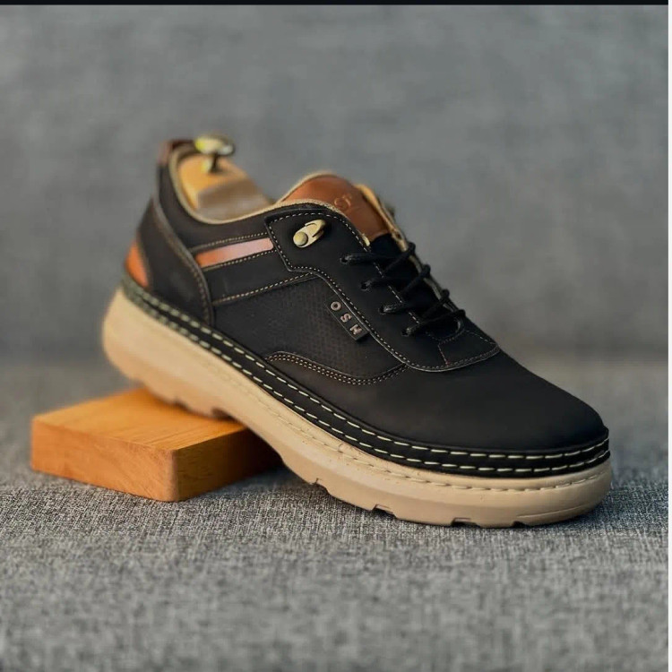 کفش چرم مردانه مدل فراز رنگ مشکی