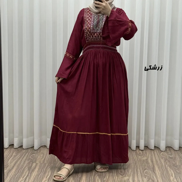 پیراهن گلدوزی وارداتی مدل نازی کد 1778