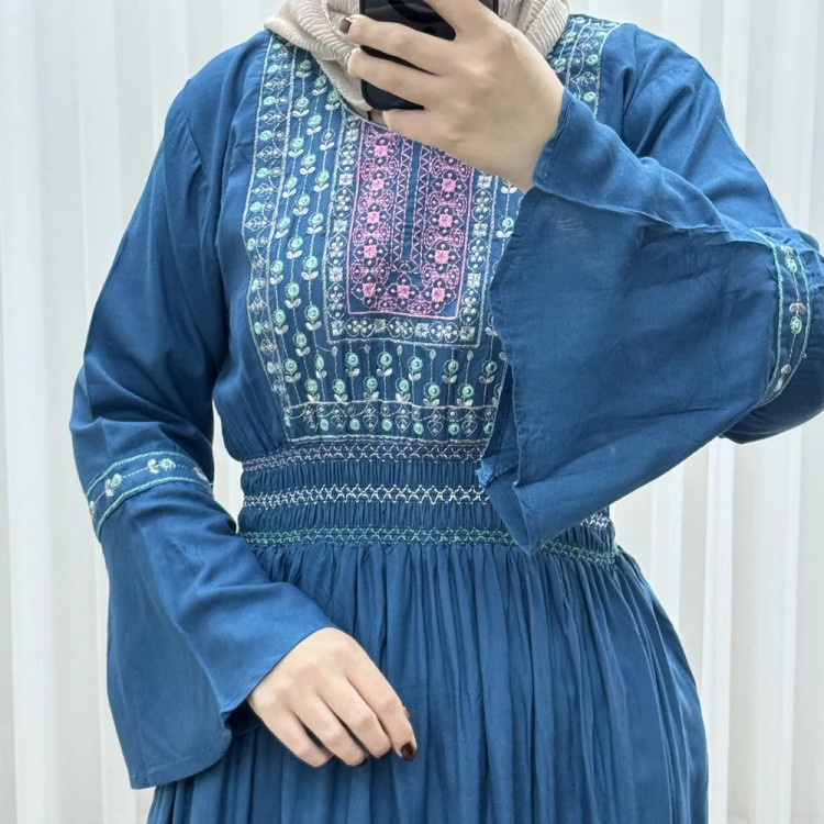 پیراهن گلدوزی وارداتی مدل نازی کد 1778