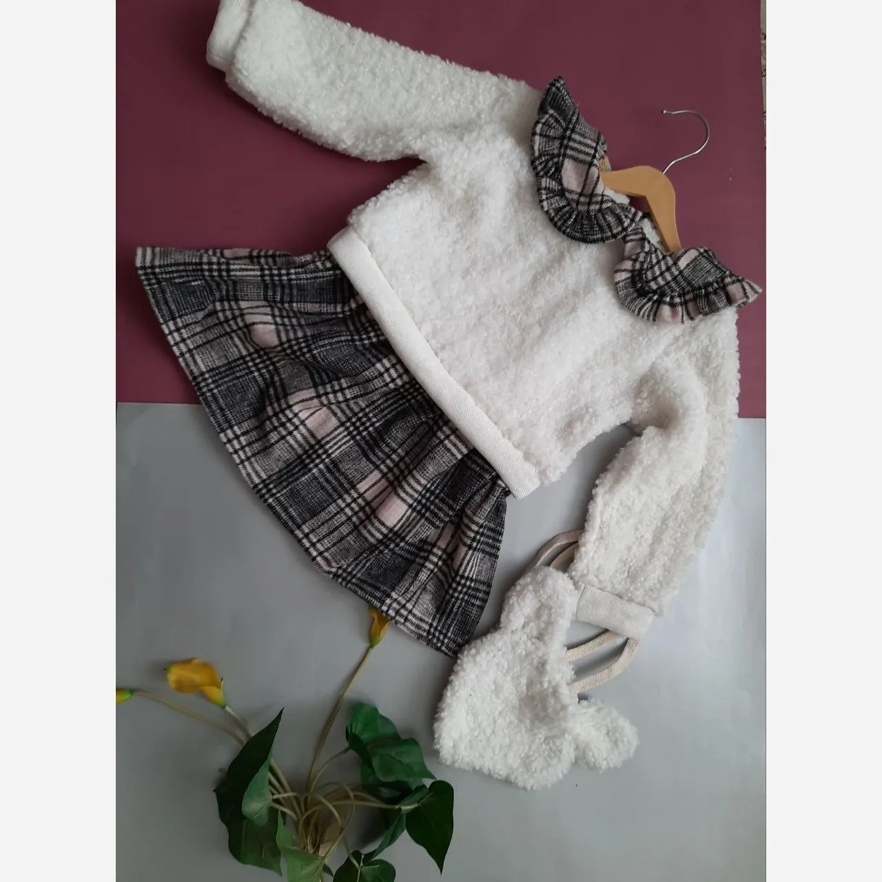 سارافون گرم تدی پشمی دخترانه
