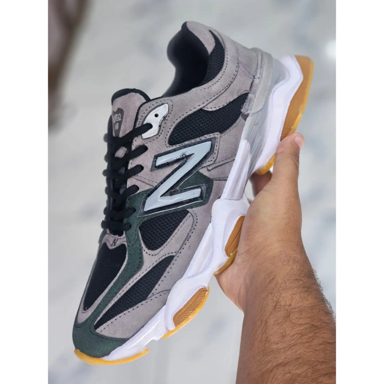 کفش اسپرت مردانه نیوبالانس سایز بزرگ 44 تا 47 مدل 9060 رنگ سفید مشکی سبز