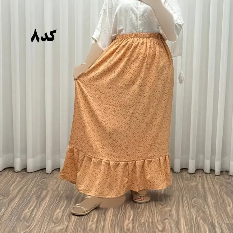 دامن پفکی مدل پرپری فری سایز زنانه تا سایز 54 تنخور شیک و راحت چهارفصل بدون آبرفت و رنگرفتگی