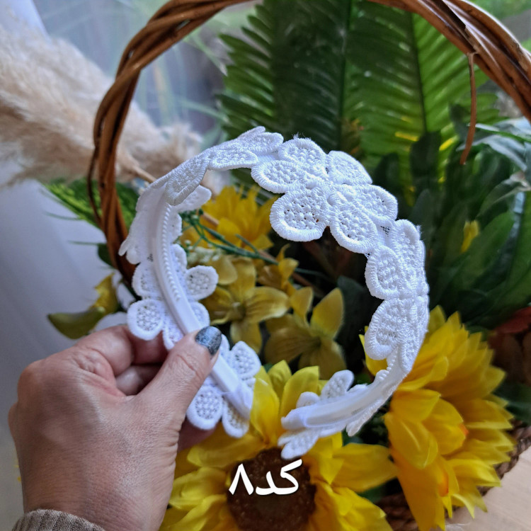 تل گیپور مجلسی گل سه بعدی زنانه رنگ سفید کرم بادمجانی زرشکی