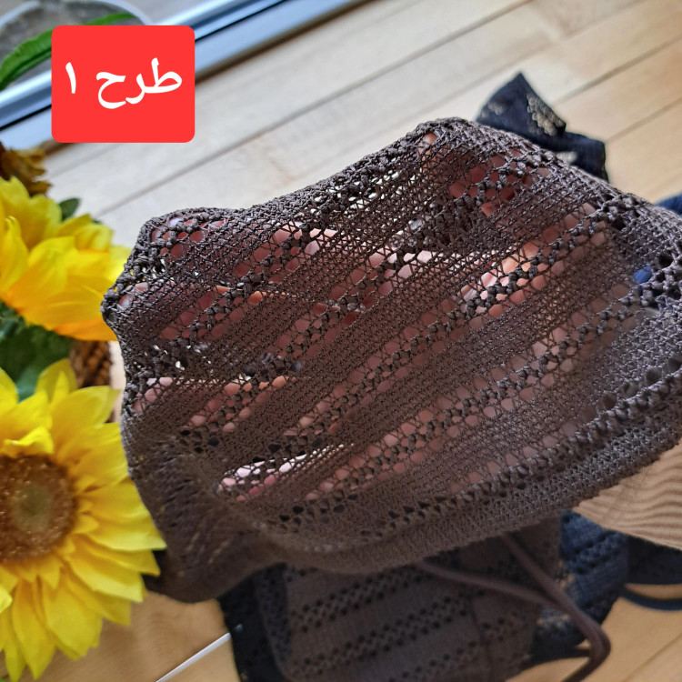 رینگ اسکارف پاییزی بند دار جنس بافت رنگ مشکی سرمه ای قهوه ای سایز 50 در 80 سانتی متر