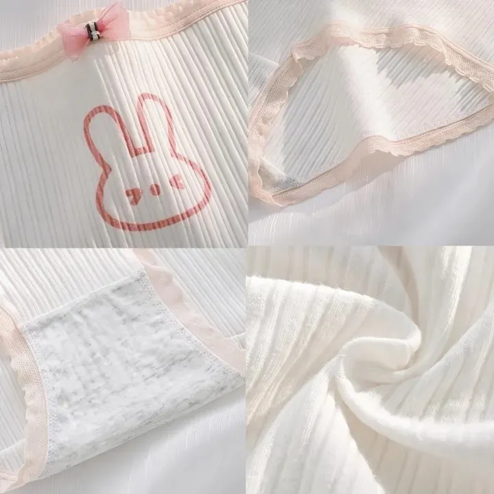شورت زنانه عروسکی فانتزی کبریتی نخی صورتی طرح خرگوشی سایز XL
