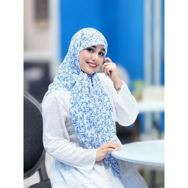 روسری نخی کاستوم طرح سوگند قواره 110 سبز ریز نقش چرخ دوز