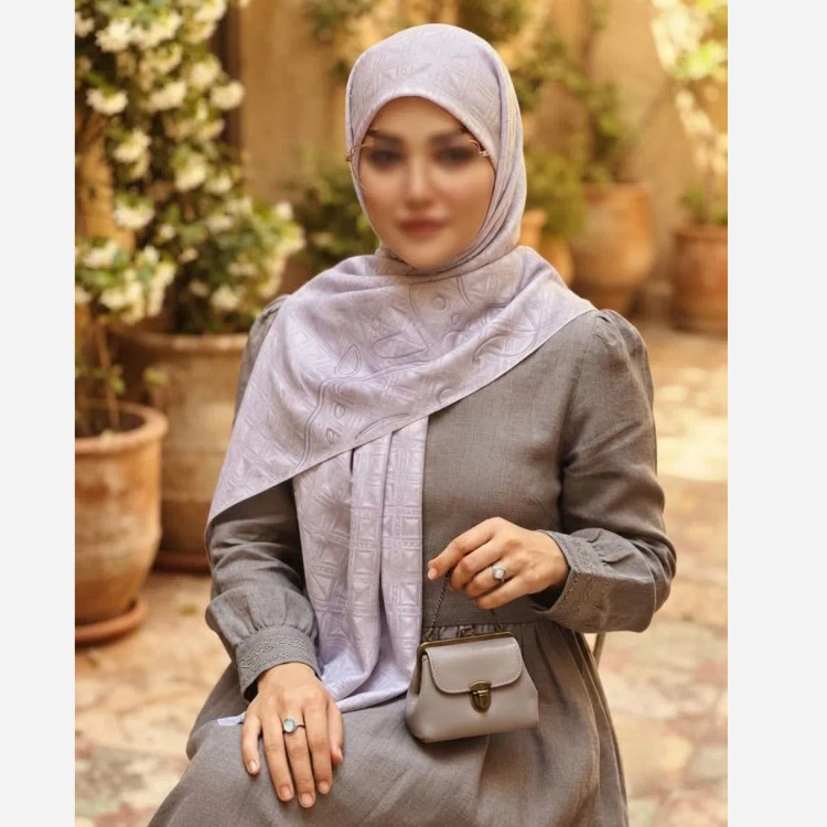 روسری نخ کاستوم سیتو طرح مروارید یاسی دورچرخدوز قواره بزرگ 140 سانتیمتر