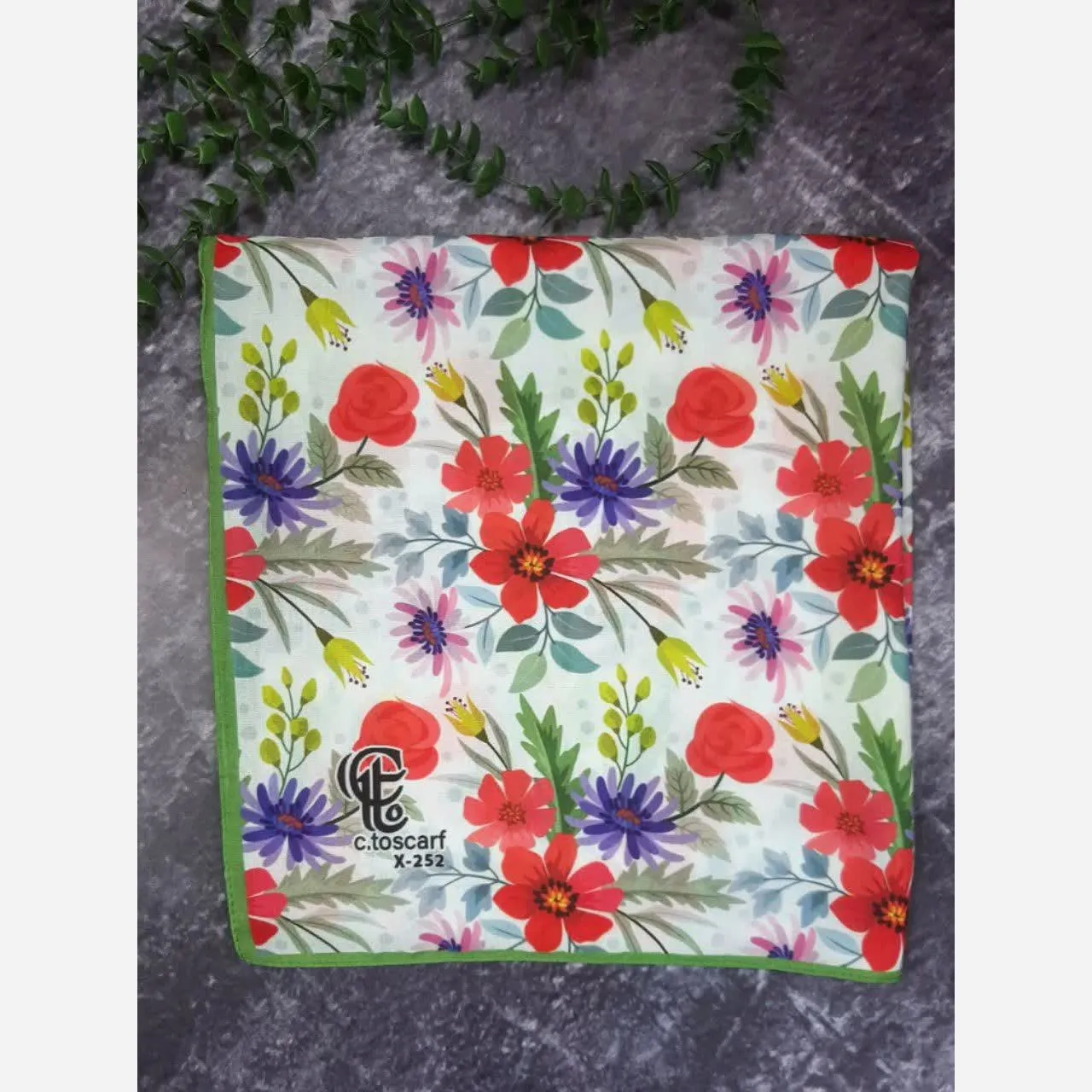 روسری مجلسی طرح گلناز قواره بزرگ 140 سانتیمتر نخ کاستوم سیتو